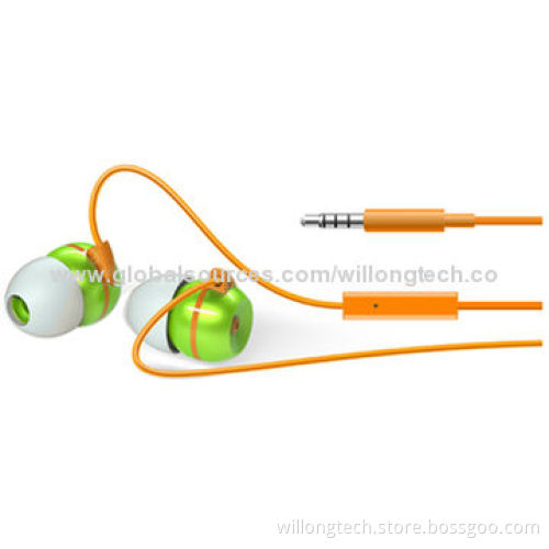 High-quality TPE Round Cable Earphones, 20Hz to 20kHz Frequency Range